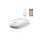 Tedim Wireless Optical Mouse for Apple Mac Book, Windows PCs and laptops 3 buttons Micro USB White (Accessory)