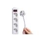 BESTEK® Power Strip with switch-electric sockets and extension +4 protection European standards UK- White 1.5m cable BTTA8018-D01-EU (English strip-sheet: 4 Stand trip to UK - B) (Kitchen)