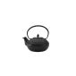 * Asian teapot with Lotus ceramic cast iron bracket black finely dimpled 1.2 ltr.  (Household goods)