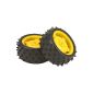 Tamiya 309400239 - Buggy Tires / Rims 5-Star 80/32 (2) back, yellow (Toys)