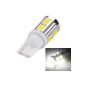 SODIAL (R) T10 194 168 W5W LAMP BULB 10 SMD LEDs 12-24V WHITE STICKER