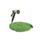 oneConcept Water Wizard - Flexible Garden hose 15m with automatic winding and gun 8 jets (quick connector, faucet adapter included) - Green (Kitchen)