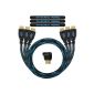 Twisted Veins 3ACHB3 Pack 3 HDMI Cables 90 cm New Standards Compatible with Ethernet, Audio Return, 1080P, 3D, 4K Ultra HD, broadband, etc. Includes adapter Right Angle Elbow At 90 Degrees and three Velcro fasteners (Electronics )