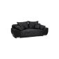 B-famous sofa bed Milan FK of materials structure and imitation leather, black-anthracite 225x91cm (household goods)