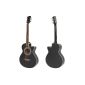 ts Ideas 4513 4/4 Acoustic Guitar acoustic guitar in black with cutaway, white ABS edge and rosewood fingerboard 