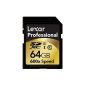 Lexar Professional 64GB Class 10 UHS-1 600X 90MB / s high-speed SDHC Memory Card (Electronics)