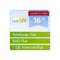 WinSIM Flat [SIM and Micro-SIM] monthly cancellable (1GB data-Flat, Flat telephony, SMS-Flat, 16,95 Euro / month) O2 network (optional)