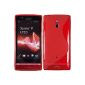 Sony Xperia P Silicone Case - Red - LT22i TPU Case Cover Case PhoneNatic ​​Cases +2 protectors (Electronics)