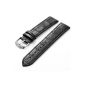 KS Watch Bracelet 20mm PU Leather Strap Black Male Replacement WB2042 (Watch)
