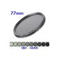 77mm FADER ND Neutral Density Filter Grey ND2 ND4 ND8 VARIABLE ND16 ND32 to ND400 DSLR Camera (Camera Photos)