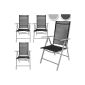 Garden chair comfortable 4-aluminum chair set with adjustable backrest (equipment)