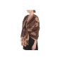 Pashmina scarf in brown / beige (with rose pattern)