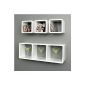 Set of 4 shelves XL Lounge Cube Design Retro wall shelf wall shelf door shelf matt white stand