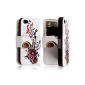 Cover wallet case cover for Apple iPhone 4 / 4S with HF12 pattern (Electronics)