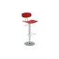 CLP Barstool STOCKHOLM, leatherette jusquŽà 6 colors to choose from, adjustable height 58-80 cm, with red folder
