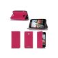 Luxury Case Archos 50 Helium 4G / 50b Helium 4G Pink Ultra Slim Leather Style with stand - Flip Cover Case Folio protective case Archos 50 Helium 3G / 4G / WiFi - Accessories XEPTIO cover: Exceptional box!  (Electronic devices)