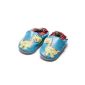 Jinwood - dinosaur Ocean Blue - Softsole - Dinosaurs - slippers - leather slippers - Baby Shoes - by amsomo (Textiles)