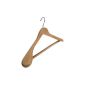 6 wooden hangers with wide ends and anti-slip bar coats, jackets and pants (Kitchen)