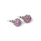 Earrings Style Shamballa Crystal Nails - Purple - 10 mm (Jewelry)
