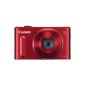 Canon PowerShot SX610 HS Digital Camera (20.2 megapixels CMOS HS System, 18x optical, zoom, 36x zoom Plus, opt. Image Stabilization, 7.5 cm (3 inch) display, Full HD movie, WLAN, NFC) Red (Electronics)