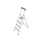 Hailo 8724-101 Aluminium Safety household ladder parquet Line L65P 4 stages - especially for all sensitive surfaces (tool)
