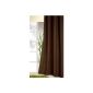 Curtain with eyelets, opaque, modern curtain Eyed Curtains, color CHOCOLATE HxW 245 x 140 cm, microfibre ERÖFFFNUNGSAKTION
