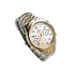 ufengke® double gold eye men steel band wristwatch bracelet Band Casual elegant gold watch white dial (Watch)