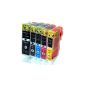 5 x XL ink cartridges compatible with Chip & level indicator for Canon, compatible with PGI 520 CLI 521 Black Cyan Yellow Magenta (Office supplies & stationery)