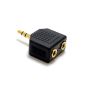 3.5 mm Stereo Jack Splitter Jack Adapter plug To Female Gold Plated Double (Electronics)