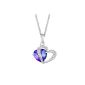 Elli Ladies Necklace heart 925 sterling silver with 7 Swarovski crystals lilac 45 cm 0102141813_45 (jewelry)
