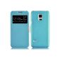JAMMYLIZARD | Windows Flip Case Cover for Samsung Galaxy Mini S5, turquoise (Accessories)