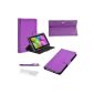 Foxnovo 3-in-1 Universal Folding PU Flip Case Stand Kit caches for 7 Inch Tablet PC (Purple) (Electronics)