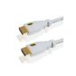 3m (meters) CSL - gilded high-speed (High Speed) HDMI cable (1.4 A) with Ethernet | suitable for Full HD / HD Ready / 3D TV | 1080p | 2160p | in white (Electronics)