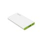 EasyAcc® 5000mAh Ultra Compact Unique Very Portable Charger Power Bank External Battery for Samsung Mobile Sony iPhone HTC Nokia Lumia - White and Green (Accessories)