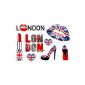 LONDON STICKERS DECORATIVE cutting (stickers surfing DIMENSIONS 21x28cm in PAPER TAPE TRANSPARENT)