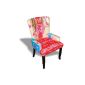 Patchwork chair upholstered chair colored Multi-colored armrest