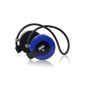 August EP615 - Wireless Headset Bluetooth V4.0 NFC - Audio Stereo Headset with Microphone Integrated Handsfree Kit - supra-aural headphones for smartphones, iPhone, iPad, PC, tablets ... (Blue) (Wireless Phone Accessory )