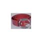 Hristos Unisex Adult Belt Leather Belt made of cow leather very stable red (Textiles)
