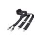 DonDon® men suspenders wide clips with 4 leather Y-shaped - elastic and adjustable in length in different designs (Textiles)