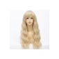 Qiyun Harajuku Fluffy Long Curly Wavy Blonde hot corn Anime Cosplay Costume synthetic fiber hair Heat-resistant Full Wig For Women (Personal Care)