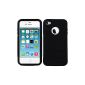 kwmobile® HYBRID SILICON / Hard Protective Shell Case Cover Bumper Mesh Design for Apple iPhone 4 / 4S in BLACK (Wireless Phone Accessory)