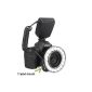Innovation off: the device firing 360 - Universal LED Macro Ring Flash 18 Grand 4 ring broadcasters colors + 8x conversion (49mm, 52mm 55mm, 58mm, 62mm, 67mm, 72mm, 77mm) for Canon, Nikon, Olympus Pentax (continuous light and flash support) (Electronics)