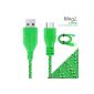 TheBlingZ.® 2M meter super strong Micro USB Data Charger Cable Cord Braided cable for Nokia HTC BlackBerry Samsung Galaxy S S2 S3 S4 Note 2 ACE mini - Green