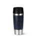 EMSA 513 357 Insulated Travel Mug collar, blue, 0.36 liters (4 hrs. Hot, 8 hrs. Cold, Dishwasher, 360 drinking spout, 100% leak-proof) (household goods)