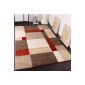 Heavy Woven Carpets Modern Design Style Caro Beige Terracotta, Dimension: 200x290 cm