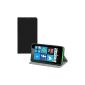 kwmobile® practical and chic flap protective case for Nokia Lumia 630 in Black (Wireless Phone Accessory)