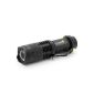 Pure² Mini Q5 Cree LED Flashlight (3 Modes: Flash, light and dark, 300 lumens, 7 Watt) with adjustable focus zoom black (Accessories)