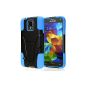 S5 Cases, Samsung Galaxy S5 envelope SUPAD® Slim Fit Handyhülle Ultra thin Slim Dual Layer Armor Hybrid Cover Blue with Stand for Samsung Galaxy S5 SV i9600 (For Samsung Galaxy S5, Blue) (Electronics)