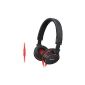 Sony MDR-ZX610APR.CE7 supra-aural headphones 104 dB / mW 6-25 000Hz 1000 mW + 1.2m cord universal remote Red (Electronics)
