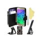 BAAS® Samsung Galaxy Alpha - Case Skin Cover Leather Wallet + 2 x Screen Protector + Stylus For Touch Screen + Office Support (Electronics)